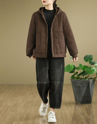 Women’s Winter Comfortable Loose Quilted Hooded Coat