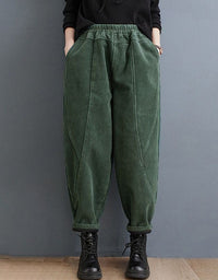 Women’s Winter Fleece Lined Loose Corduroy Pants