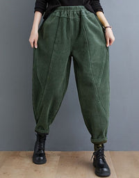 Women’s Winter Fleece Lined Loose Corduroy Pants