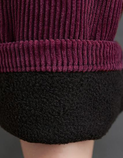 Women’s Winter Fleece Lined Loose Corduroy Pants