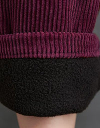 Women’s Winter Fleece Lined Loose Corduroy Pants