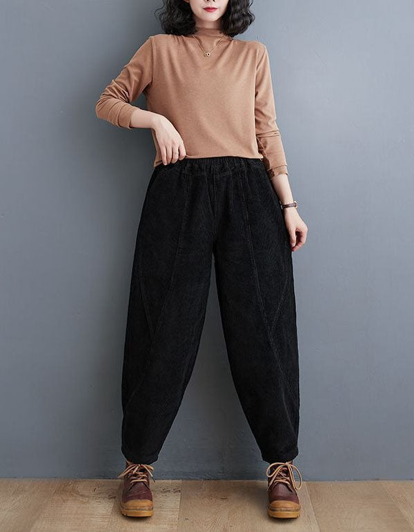 Women’s Winter Fleece Lined Loose Corduroy Pants