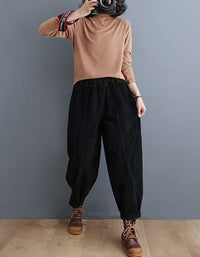 Women’s Winter Fleece Lined Loose Corduroy Pants