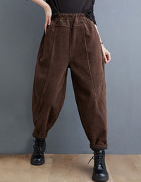 Women’s Winter Fleece Lined Loose Corduroy Pants