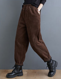 Women’s Winter Fleece Lined Loose Corduroy Pants