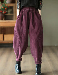Women’s Winter Fleece Lined Loose Corduroy Pants