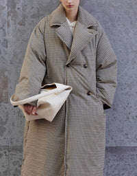 Women’s Winter Loose Classic Houndstooth Long Coat