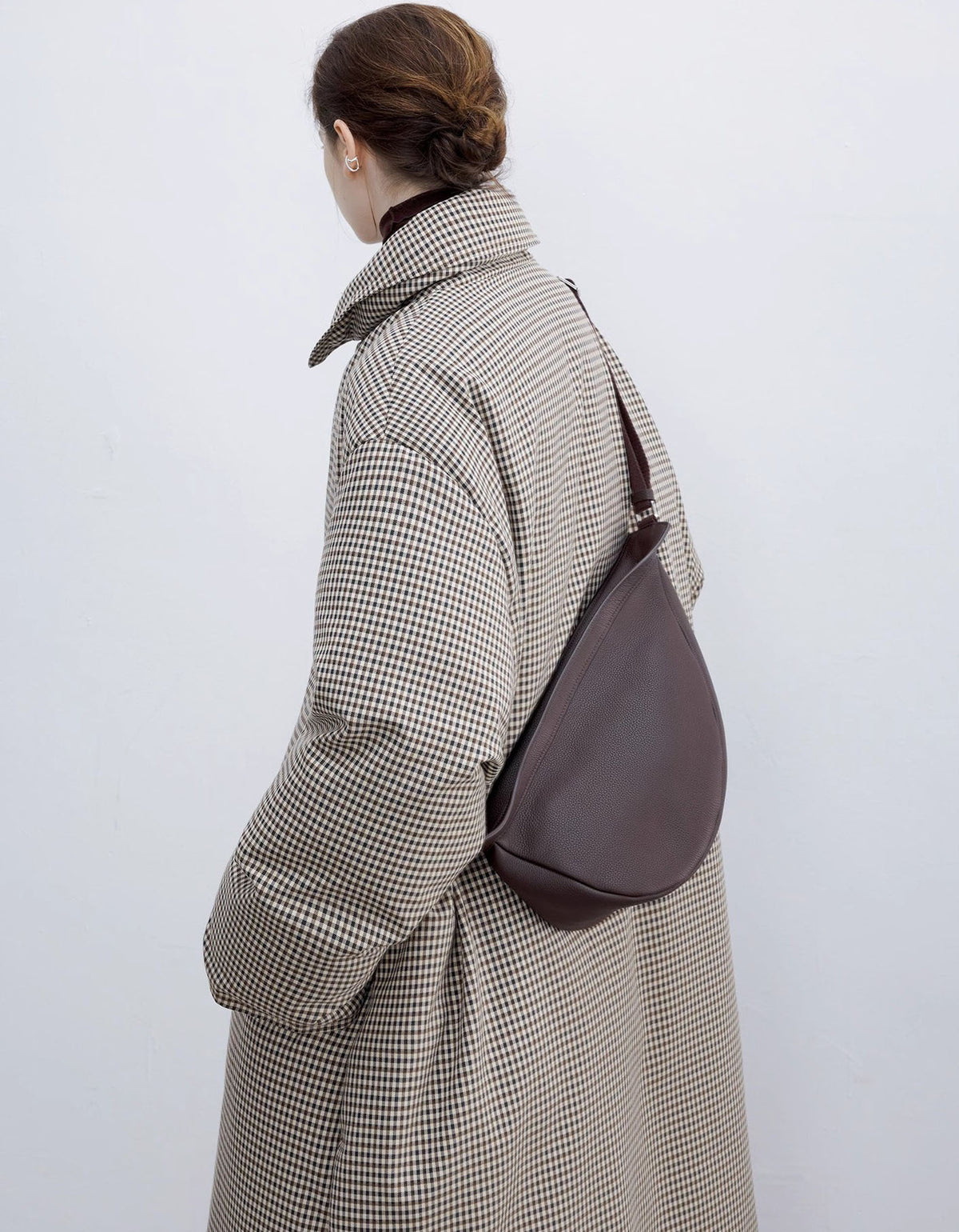 Women’s Winter Loose Classic Houndstooth Long Coat