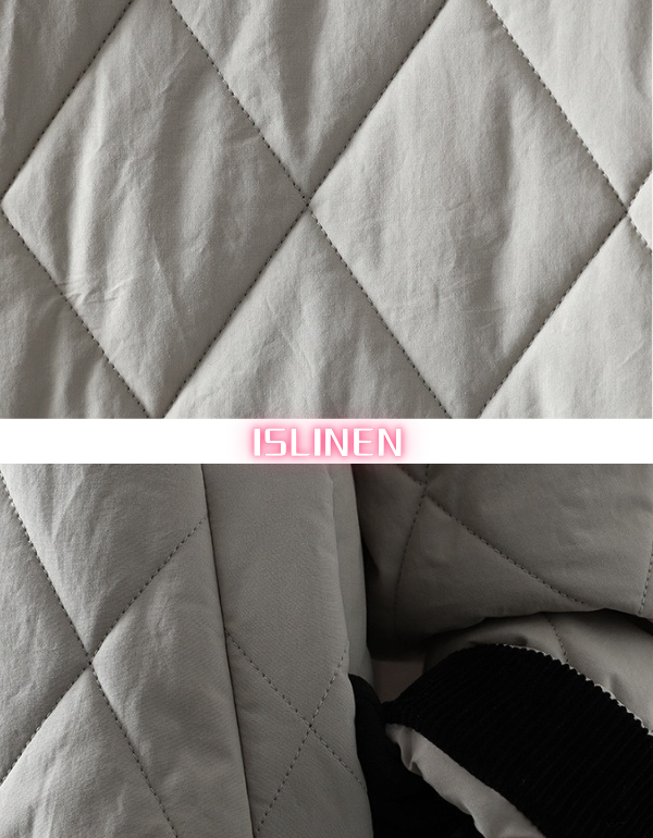 Women's Winter Loose Contrast Collar Quilted Long Coat