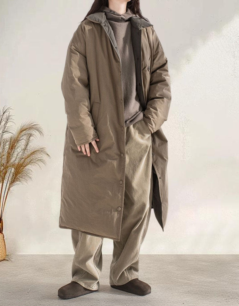 Women's Winter Loose Reversible Long Puffer Coat Down jacket