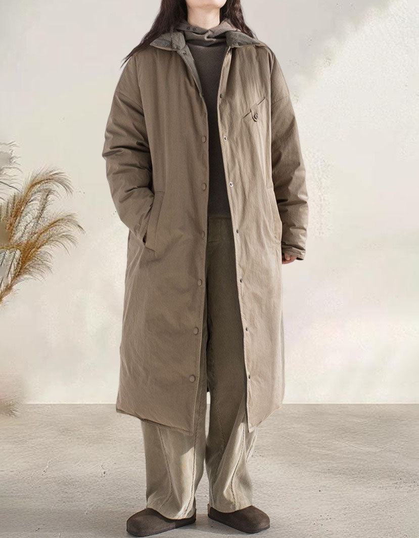 Women's Winter Loose Reversible Long Puffer Coat Down jacket