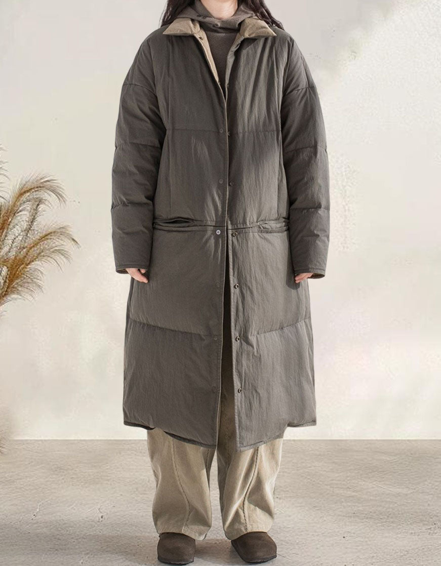 Women's Winter Loose Reversible Long Puffer Coat Down jacket