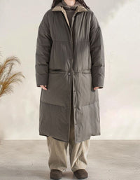 Women's Winter Loose Reversible Long Puffer Coat Down jacket