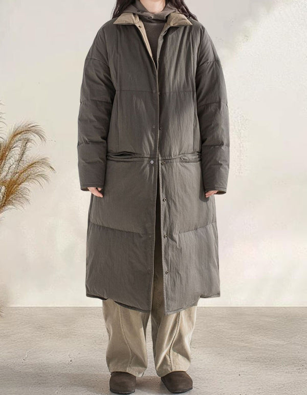 Women's Winter Loose Reversible Long Puffer Coat Down jacket