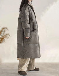Women's Winter Loose Reversible Long Puffer Coat Down jacket