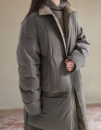 Women's Winter Loose Reversible Long Puffer Coat Down jacket