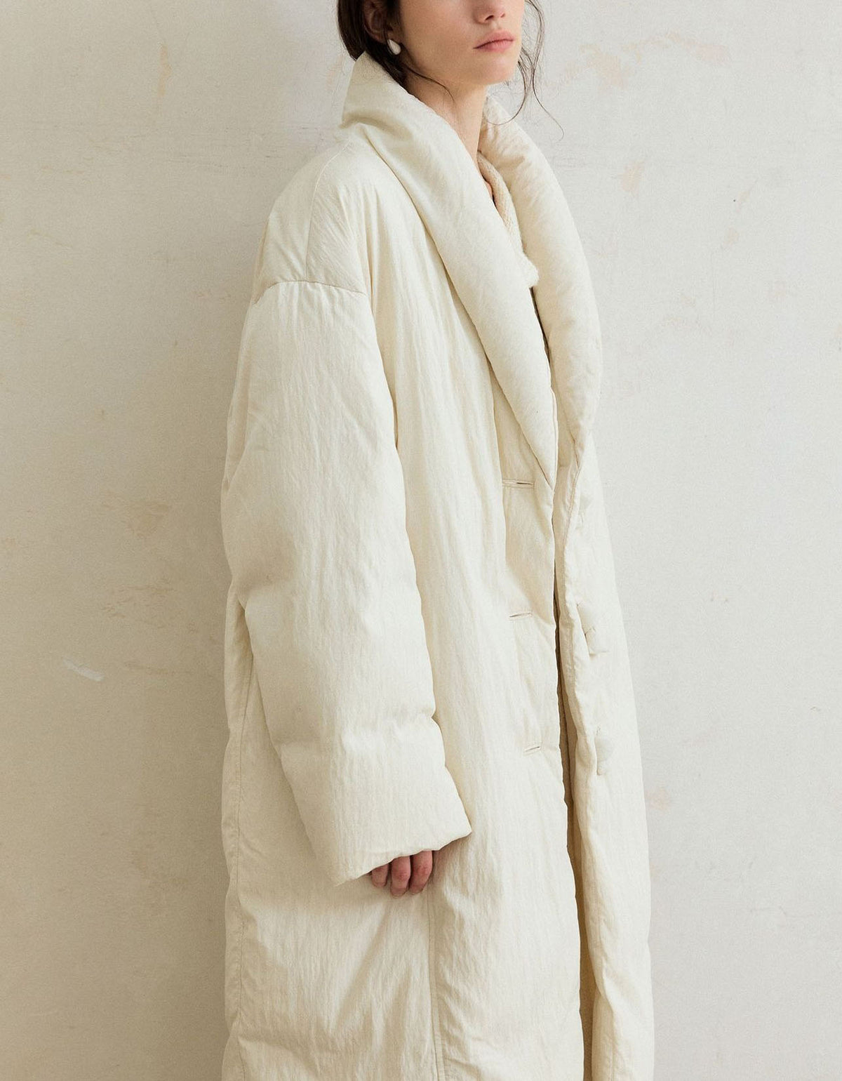 Women’s Winter Oversized Knot Buttons Long Puffer Coat