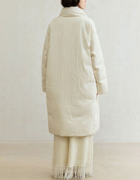 Women’s Winter Oversized Knot Buttons Long Puffer Coat