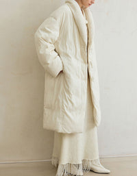 Women’s Winter Oversized Knot Buttons Long Puffer Coat
