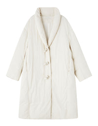 Women’s Winter Oversized Knot Buttons Long Puffer Coat