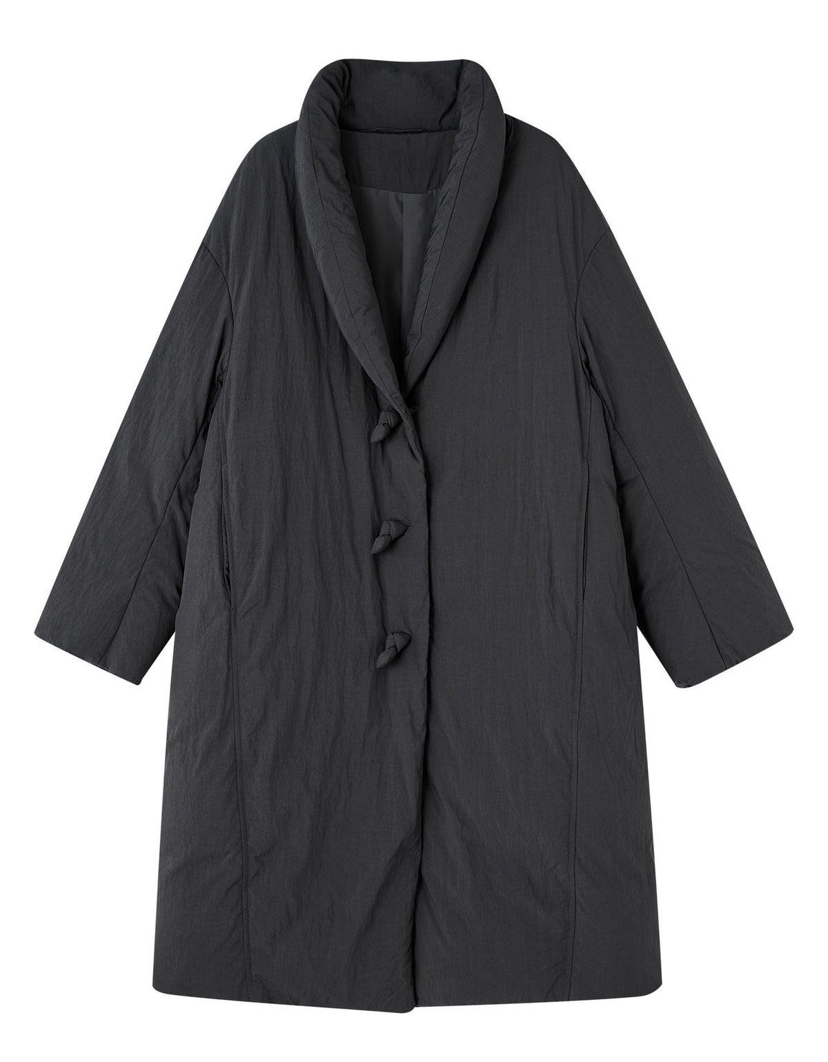 Women’s Winter Oversized Knot Buttons Long Puffer Coat