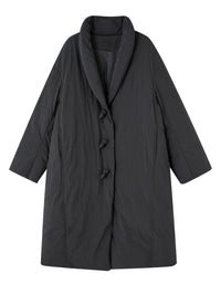 Women’s Winter Oversized Knot Buttons Long Puffer Coat