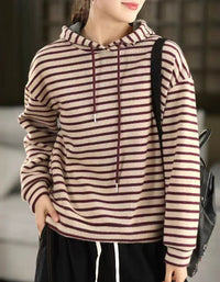 Women’s Winter Relaxed Fit Striped Hoodie