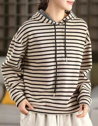 Women’s Winter Relaxed Fit Striped Hoodie