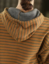 Women’s Winter Relaxed Fit Striped Hoodie