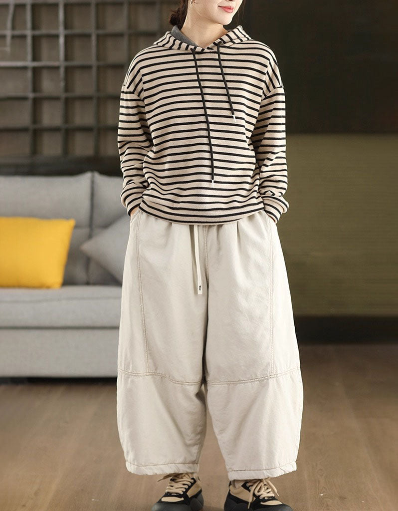 Women’s Winter Relaxed Fit Striped Hoodie