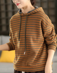 Women’s Winter Relaxed Fit Striped Hoodie