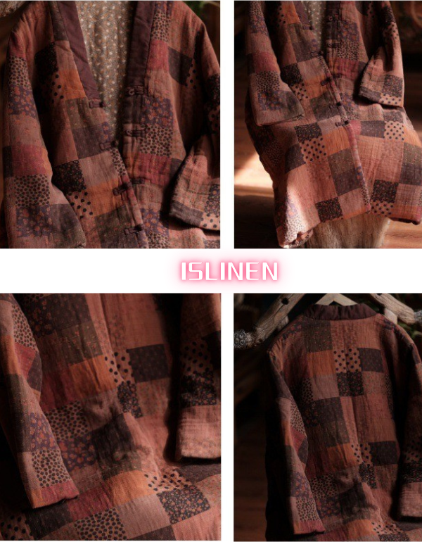 Women’s Winter Retro Handmade Patchwork Long Coat