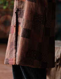 Women’s Winter Retro Handmade Patchwork Long Coat