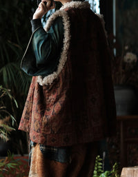 Women's Vintage Patterned Sleeveless Jacket