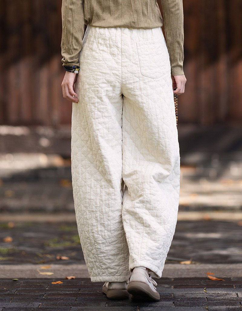 Women’s Vintage Quilted Wide Leg Trousers