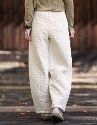 Women’s Vintage Quilted Wide Leg Trousers