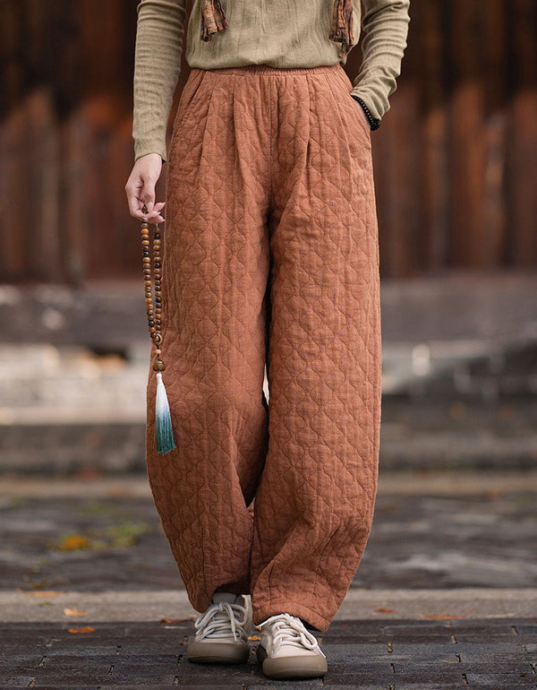 Women’s Vintage Quilted Wide Leg Trousers