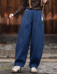 Women’s Vintage Loose Fit Quilted Pants