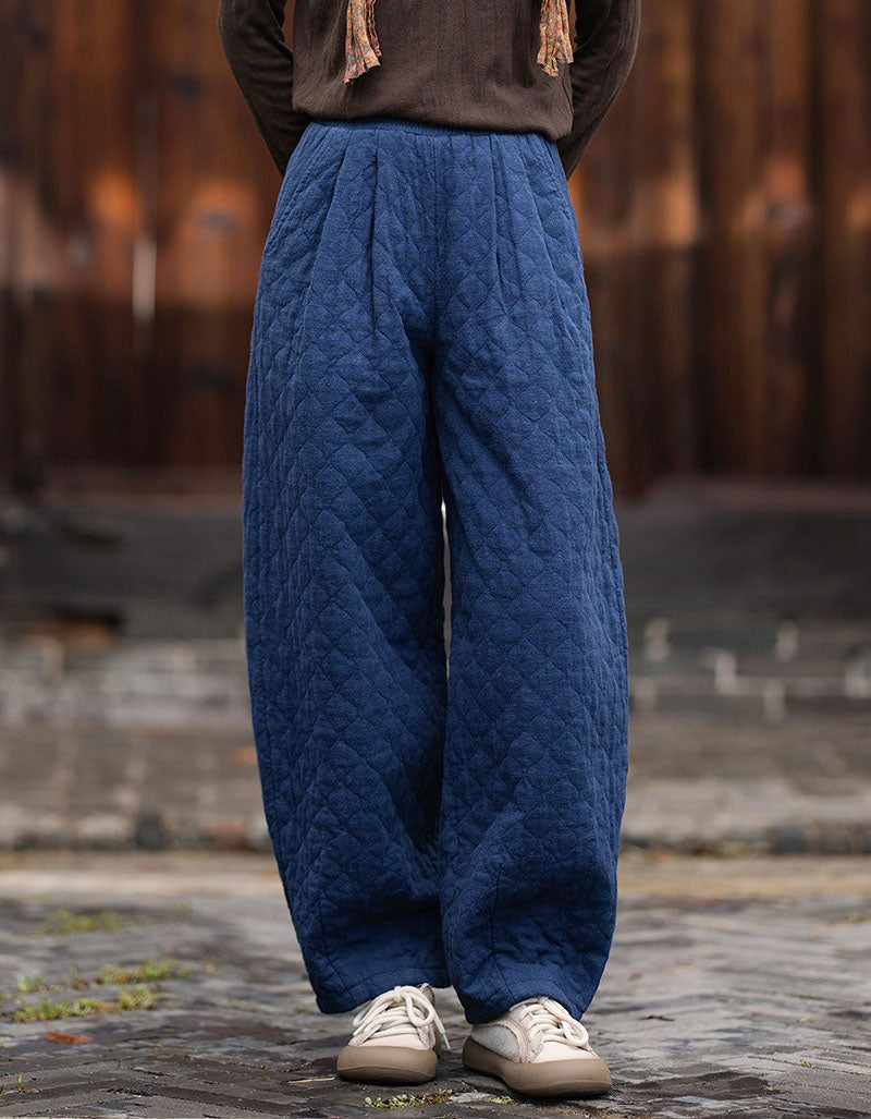 Women’s Quilted High Waist Wide Leg Pants