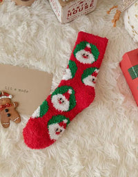 2 Pairs Women's Winter Soft Fluffy Christmas Socks