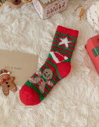 2 Pairs Women's Winter Soft Fluffy Christmas Socks