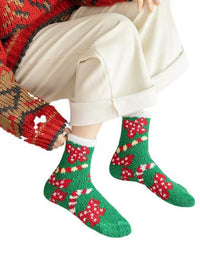 2 Pairs Women's Winter Soft Fluffy Christmas Socks