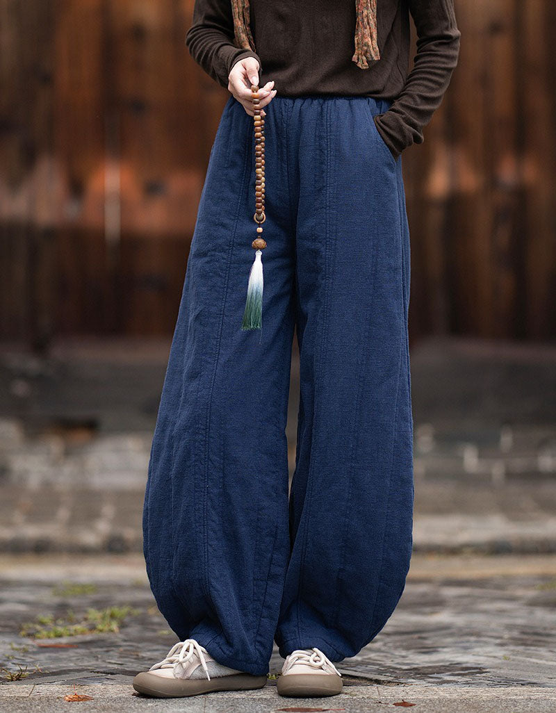 Women's Casual Balloon Pants – Loose Fit Elastic Waist Trousers