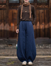 Women's Boho Wide Leg Pants – Loose Fit Casual Trousers