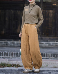 Women's Comfy Loose Pants – Elastic Waist Boho Trousers