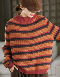 Women’s Winter Vintage Striped Knit Sweater