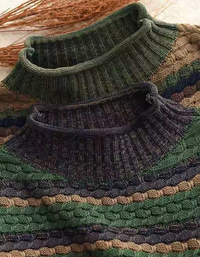 Women’s Winter Vintage Striped Knit Sweater