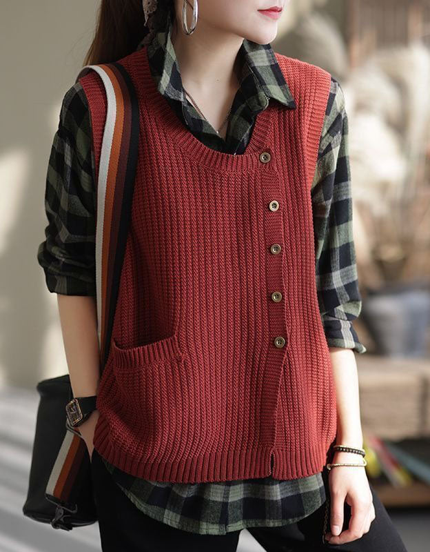Women’s Oversized Textured Rib Knit Vest