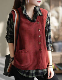 Women’s Oversized Textured Rib Knit Vest