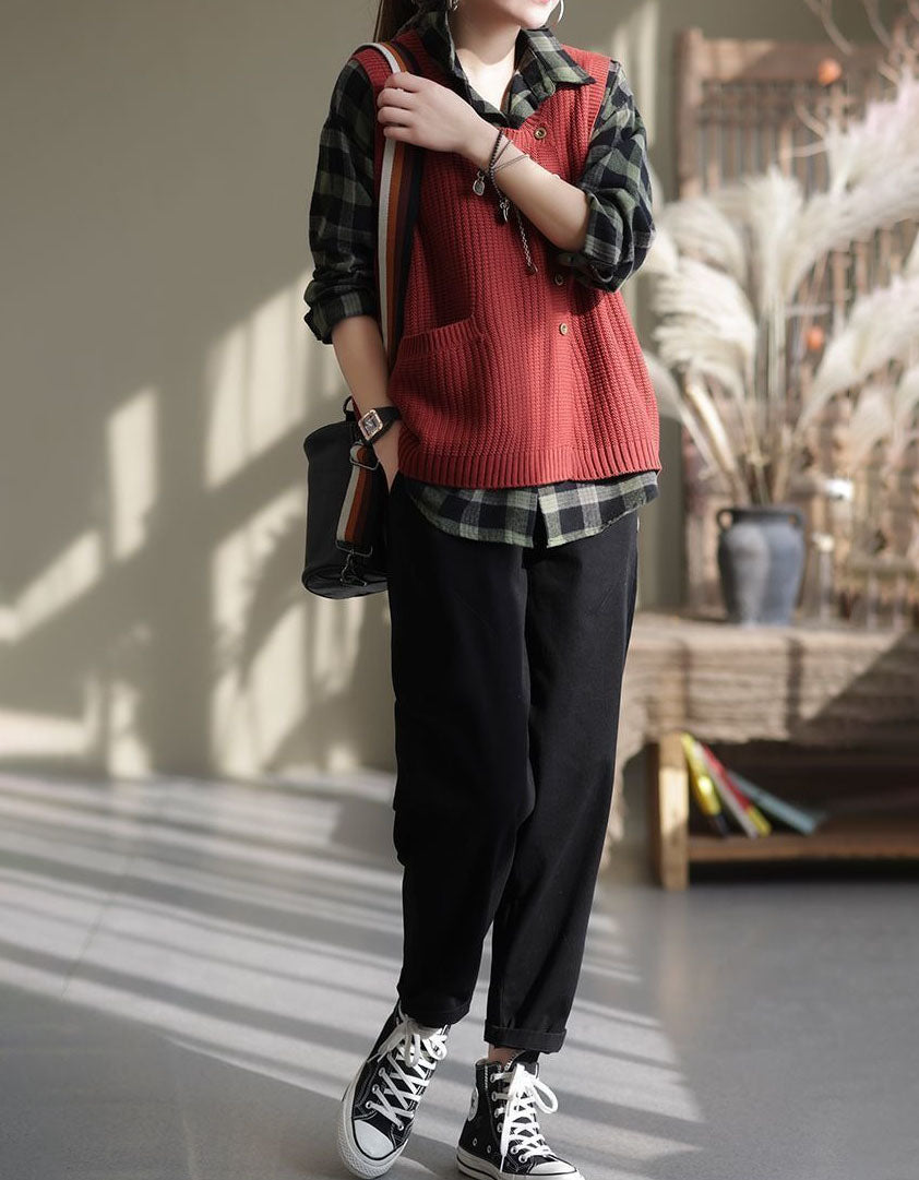 Women’s Oversized Textured Rib Knit Vest